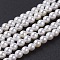 Shell Pearl Bead Strands, Grade A, Round, Seashell Color, 5mm, Hole: 1mm, about 79pcs/strand, 15.5 inch