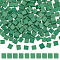 240Pcs 2-Hole Baking Paint Opaque Colours Glass Seed Beads, Rectangle, Green, 5x4.5~5.5x2~2.5mm, Hole: 0.5~0.8mm