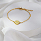 Simple Lemon Stainless Steel Link Bracelets, Cable Chain Bracelets for Women, Real 18K Gold Plated, 7-7/8 inch(20cm)