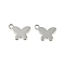 Non-Tarnish 201 Stainless Steel Charms, Butterfly Charm, Stainless Steel Color, 8x11x1mm, Hole: 1.4mm