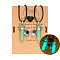 2Pcs 2 Style Luminous Glow in the Dark Dyed Natural Quartz Crystal Pendant Necklace, Astronaut & Alloy Heart Magnetic Matching Couple  Necklaces for Best Friends Lovers, Turquoise, 17.32 inch(44cm), 1Pc/style