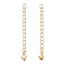 Brass Chains Extender, with Heart Charms, Golden, 60x3.5mm