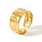 Adjustable Stainless Steel Cuff Open Rings for Women, Real 18K Gold Plated, 9.6mm, US Size 9 1/4(19.1mm)