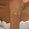 French Classic Style Brass Micro Pave Clear Cubic Zirconia Elephant Link Bracelets for Women, Mixed Color, 7-1/8 inch(18cm)