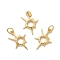 Rack Plating Eco-Friendly Brass Pendants, with Jump Rings, Long-Lasting Plated, Lead Free & Cadmium Free, Star Charm, Real 18K Gold Plated, 15.5x10.5x1.5mm, Hole: 2.5mm