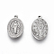 Non-Tarnish 304 Stainless Steel Religon Charms, Oval with Virgin Mary, Stainless Steel Color, 13x8.5x1.6~1.8mm, Hole: 0.8mm