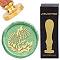 Brass Wax Seal Stamps with Wood Handle, for DIY Scrapbooking, Flower, 25mm