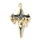 Alloy Enamel Pendants, Golden, Cross Charm, Gray, 31x18x4.5mm, Hole: 1.5mm