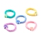 Handmade Polymer Clay Stretch Rings, Heishi Beads, Flower, Mixed Color, US Size 6, Inner Diameter: 17~18mm