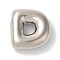 Brass Pendants, Long-Lasting Plated, Platinum, Letter D, 10x9.5x3.5mm, Hole: 1.2mm