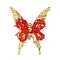 Plastic Pendants, 304 Stainless Steel Pendants, Red, Butterfly, 46x37.5x7mm, Hole: 1.6mm