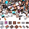 200pcs 6 Style Glass Seed Beads, Metallic Colours, 2-Hole, Rectangle, Mixed Color, 4.5~5.5x2~5.5x2~2.5mm, Hole: 0.5~0.8mm