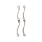 Brass Micro Pave Clear Cubic Zirconia Pendants, Cadmium Free & Nickel Free & Lead Free, Platinum, 35x3.5x2.5mm, Hole: 1.2mm