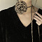 Leopard Print Pattern Fabric Rose Tie Choker Necklaces for Women, Adjustable Jewelry for Birthday Wedding Party, PeachPuff, 56.69~56.89inch(144~144.5cm), 6mm