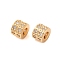 Brass Micro Pave Clear Cubic Zirconia Beads, Nickel Free, Column, Golden, 9x6.5mm, Hole: 4mm