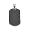 304 Stainless Steel Pendants, with Fiber, Rectangle Charm, Stainless Steel Color, 32x20x2.5mm, Hole: 8x5mm