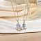 2Pcs Brass with Resin Magnetic Pendant Necklaces with 304 Stainless Steel Cable Chain, Platinum, 17.72 inch(45cm)