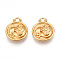 304 Stainless Steel Pendants, Flat Round with Twelve Constellations Charms, Real 18K Gold Plated, Ion Plating(IP), Virgo, 20.5x17x3~4.5mm, Hole: 2.5x2.7mm