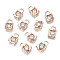 Brass Micro Pave Clear Cubic Zirconia Charms, Long-Lasting Plated, Cadmium Free & Lead Free, Lock with Heart, Light Gold, 12x8x3.5mm, Hole: 3.5x3mm