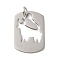 Non-Tarnish Hollow 304 Stainless Steel Pendants, with Jump Ring, Stainless Steel Color, Rectangle Charm, Sheep, 31.5x21.5x1.4mm, Hole: 5.5mm
