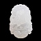 Natural White Jade Carved Pendants, Twelve Chinese Zodiac Signs Charms, Cattle, 35~37.5x22.5~24.5x8~12mm, Hole: 1.6~1.8mm