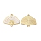 Alloy Enamel Links Connectors, Golden, Fan with Flower, White, 20x24x1mm, Hole: 1.6mm