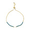 Brass Micro Pave Cubic Zirconia Box Chain Slider Bracelet Makings, Fit for Connector Charms, Long-Lasting Plated, Real 18K Gold Plated, Cadmium Free & Lead Free, Deep Sky Blue, Single Chain Length: about 4-7/8 inch(12.5cm)