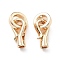 Brass Fold Over Clasps, Cadmium Free & Nickel Free & Lead Free, Hook, Real 18K Gold Plated, 15.5x7.5x4.5mm