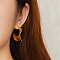 Stylish Stainless Steel Nuggets Stud Earrings, Real 18K Gold Plated, 35.14x30.27mm