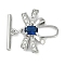 Brass Micro Pave Clear Cubic Zirconia Toggle Clasps, Cadmium Free & Nickel Free & Lead Free, with Glass, Bowknot, Platinum, Bowknot: 17.5x20.5x4.5mm, Hole: 1.2mm, Bar: 17x4.5x2mm, Hole: 1.4mm