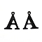304 Stainless Steel Alphabet Charms, Electrophoresis Black, Letter.A, 12x10.5x1mm, Hole: 1mm