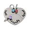 Best Friends Forever 201 Stainless Steel Rhinestone Connector Charms, Heart, Stainless Steel Color, 22.5x27.5x1.5mm, Hole: 5mm, small pendant: 6x4x3mm.
