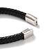 Мужские плетеные черные браслеты из искусственной кожи BJEW-K243-23P-4