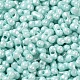 Непрозрачные цвета блестящие стеклянные бусины SEED-B001-01A-08-3