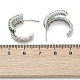 Серьги-гвоздики из латуни с микропаве и цирконием EJEW-M082-16P-01-3