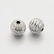 Текстурированные круглые латунные бусы KK-N0061-01S-6mm-1
