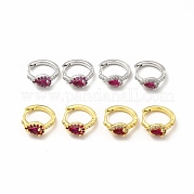 Серьги-кольца из латуни с кубическим цирконием в форме капли для женщин EJEW-H091-09
