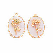 Подвески из латуни с цветочным принтом KK-S364-287