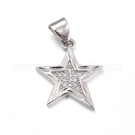 Латунные микропаве прозрачные подвески с фианитом X-ZIRC-L085-85P-1