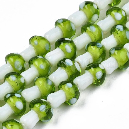 Гриб ручной Lampwork бисер пряди LAMP-R116-09A-1