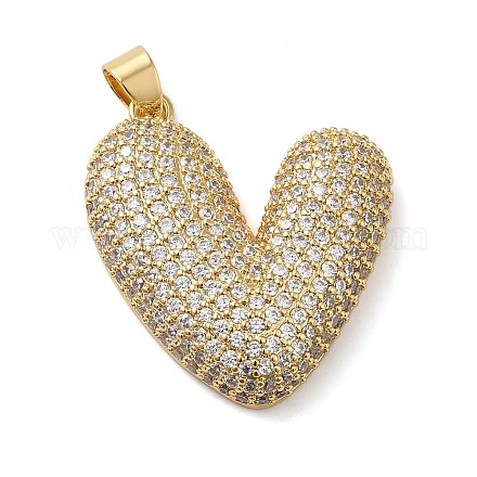 Латунные микропаве прозрачные подвески с фианитом KK-B094-04G-1