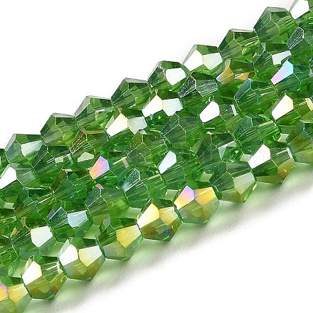 Прозрачные стеклянные бусины гальваническим пряди GLAA-F029-4mm-A03-1