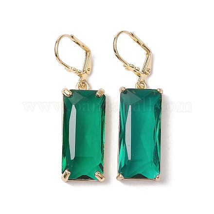 Стеклянная серьга с защелкой EJEW-C077-03KCG-01-1
