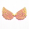 Imitation Leather Cloth Iron on/Sew on Patches, Costume Accessories, Appliques, for Backpacks, Clothes, Wing, Hot Pink, 40x64x1mm