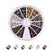 1 Box 6 Colors Brass Crimp Beads, Tube, Cadmium Free & Nickel Free & Lead Free, Mixed Color, 3x3mm, Hole: 2~2.5mm, about 420pcs/box