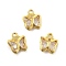 Glass Charms, Butterfly, with Brass Findings, Long-Lasting Plated, Golden, Clear, 8.5x7x2mm, Hole: 1mm