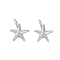 Rack Plating Brass Pendants, Long-Lasting Plated, Lead Free & Cadmium Free, Starfish Charms, Platinum, 14x11x4mm, Hole: 2x1.5mm