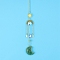 Green Aventurine Moon Sun Catcher Hanging Ornaments, with Brass Star & Sun, for Home, Garden Decoration, 400mm