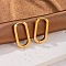 Simple Stainless Steel Oval Hoop Earrings, Golden