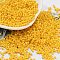 Baking Paint Glass Seed Beads, Cylinder, Gold, 2x1.5mm, Hole: 1mm, about 5599pcs/50g